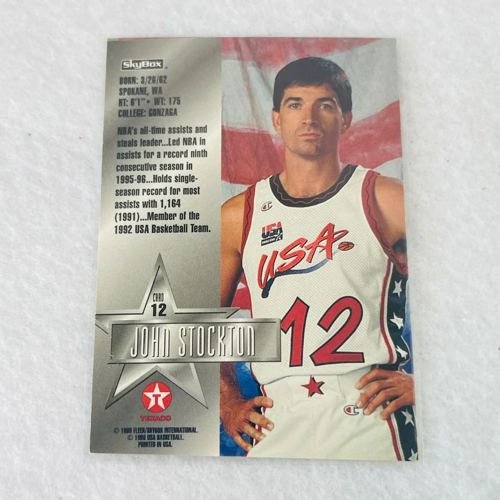 1996 SkyBox USA Basketball John Stockton Scottie Pippen Texaco Card #12